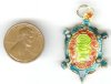 1 35x21mm Turquoise Cloisonné Turtle Pendant